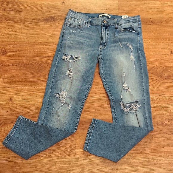Kancan Blue Denim Distressed Skinny Jeans sz 31 - Picture 1 of 7
